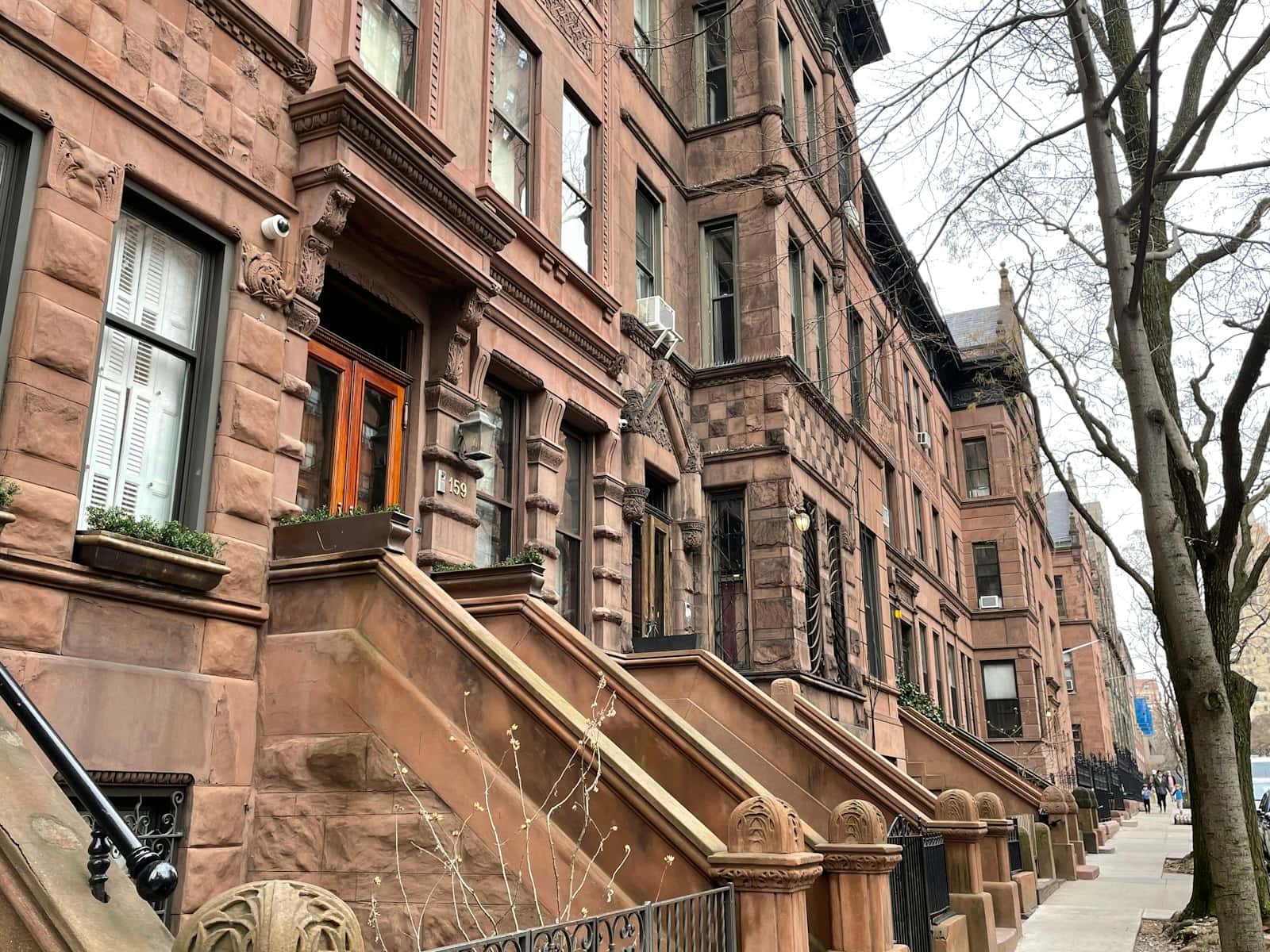 Historic New York brownstone buildings